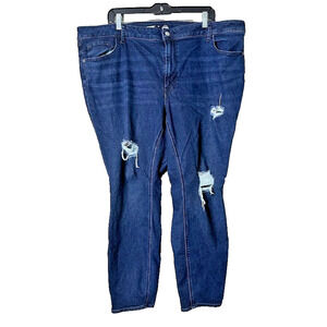 Old Navy Rockstar Super Skinny Jeans Size 24 Stretch Blue Denim Distressed